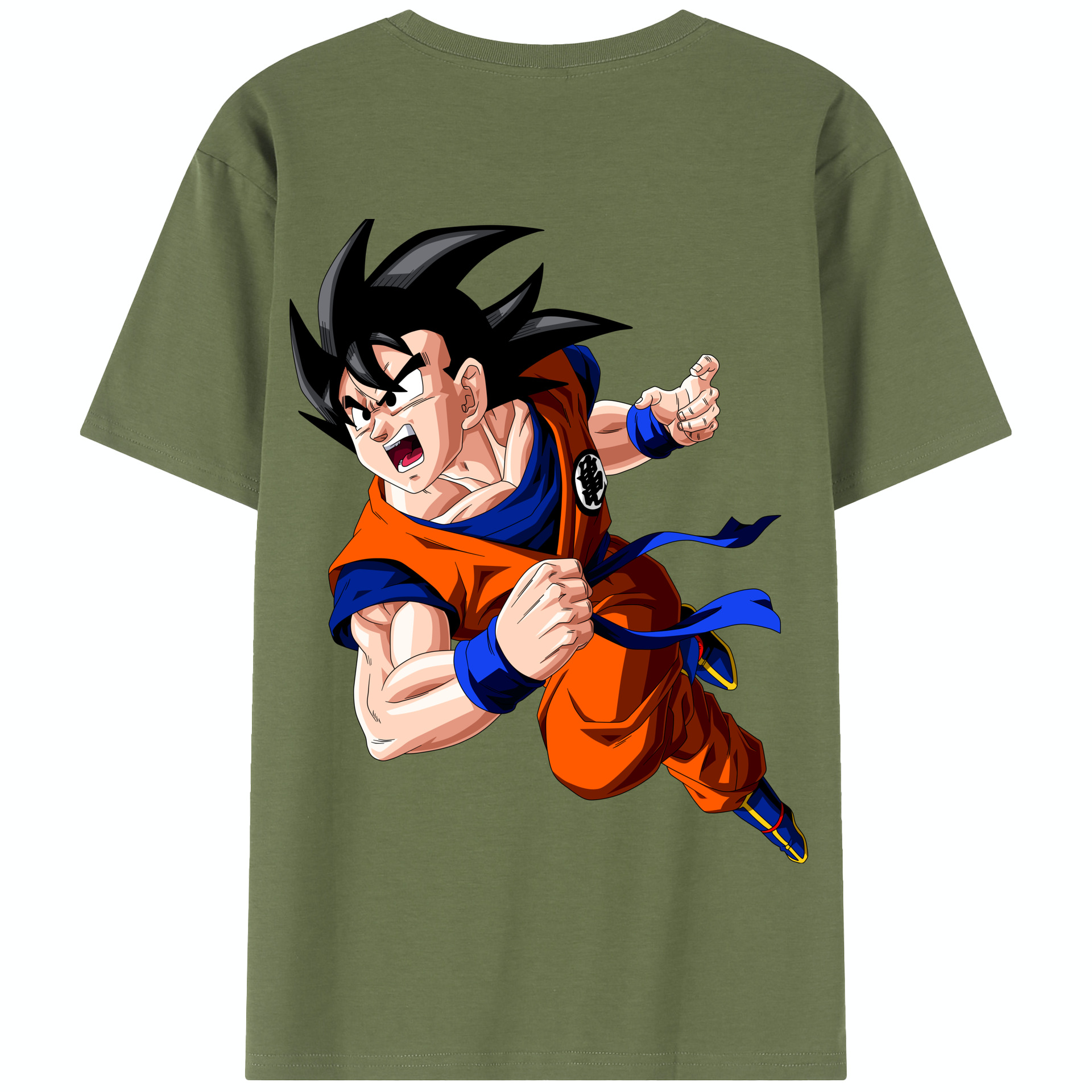 （画像用） ドラゴンボール 孫悟空（そん ごくう）Son Goku カカロット DRAGON BALL Kakarotto 綿100％半袖Tシャツ（背面プリント）